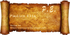 Paulics Ella névjegykártya